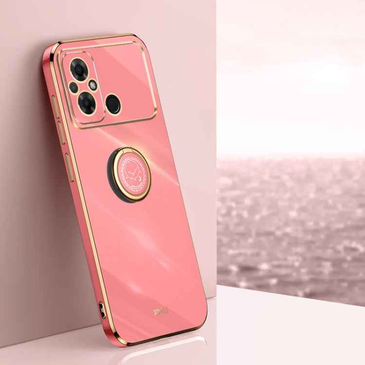 XINLI Straight Edge 6D Electroplate TPU Phone Case with Ring Holder, For Xiaomi Civi 3 5G, For Xiaomi Poco C55 4G, For Xiaomi Redmi Note 12 5G Global