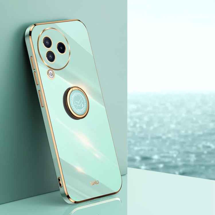 XINLI Straight Edge 6D Electroplate TPU Phone Case with Ring Holder, For Xiaomi Civi 3 5G, For Xiaomi Poco C55 4G, For Xiaomi Redmi Note 12 5G Global