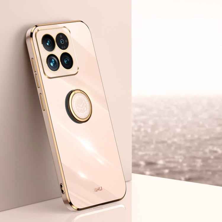 XINLI Straight Edge 6D Electroplate TPU Phone Case with Ring Holder, For Xiaomi 14, For Xiaomi Redmi Note 13 5G, For Xiaomi Redmi 13C 4G, For Xiaomi Redmi Note 13 Pro+, For Xiaomi Redmi Note 13 Pro, For Xiaomi Redmi K60 Ultra / Mi 13T