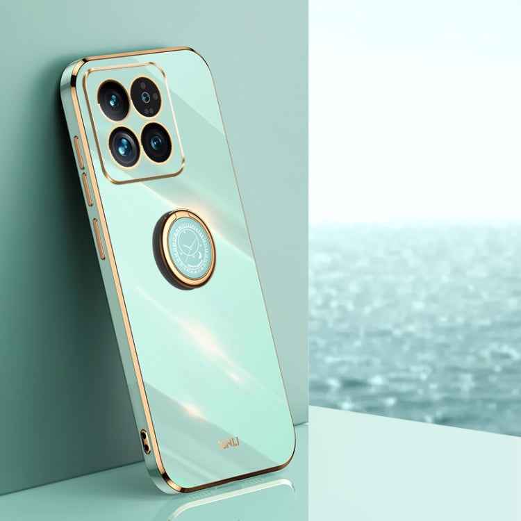 XINLI Straight Edge 6D Electroplate TPU Phone Case with Ring Holder, For Xiaomi 14, For Xiaomi Redmi Note 13 5G, For Xiaomi Redmi 13C 4G, For Xiaomi Redmi Note 13 Pro+, For Xiaomi Redmi Note 13 Pro, For Xiaomi Redmi K60 Ultra / Mi 13T
