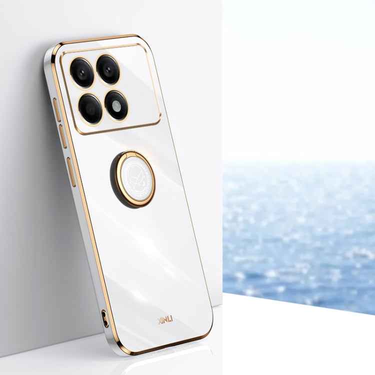 XINLI Straight Edge 6D Electroplate TPU Phone Case with Ring Holder, For Redmi 14C 4G, For Xiaomi Redmi Note 13 Pro 4G, For Xiaomi Redmi Note 13 4G, For Xiaomi Redmi 13C 5G, For Xiaomi Redmi K70E, For Xiaomi 14 Pro