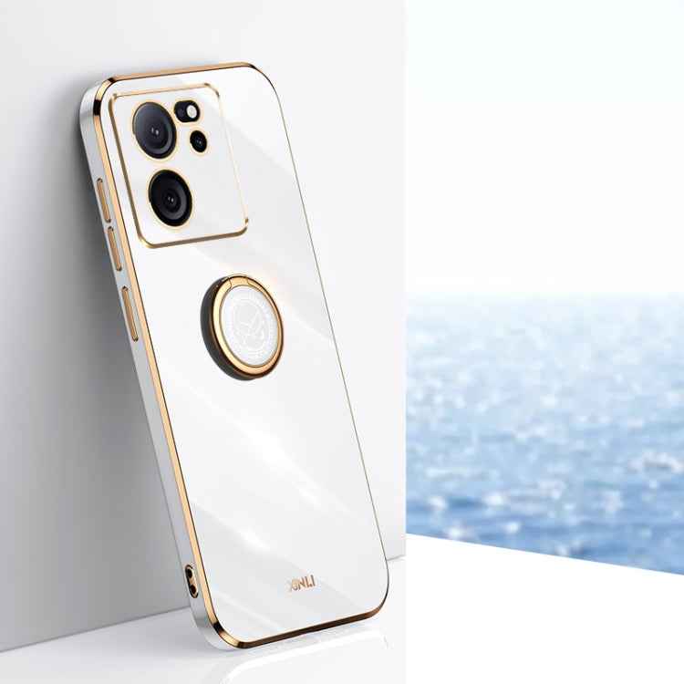 XINLI Straight Edge 6D Electroplate TPU Phone Case with Ring Holder, For Xiaomi 14, For Xiaomi Redmi Note 13 5G, For Xiaomi Redmi 13C 4G, For Xiaomi Redmi Note 13 Pro+, For Xiaomi Redmi Note 13 Pro, For Xiaomi Redmi K60 Ultra / Mi 13T