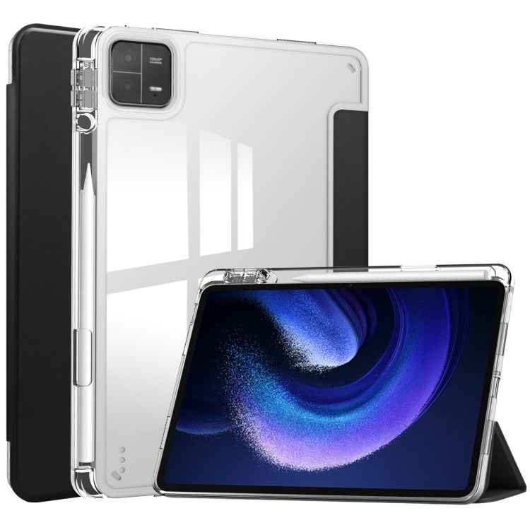 3-fold Clear TPU Smart Leather Tablet Case
