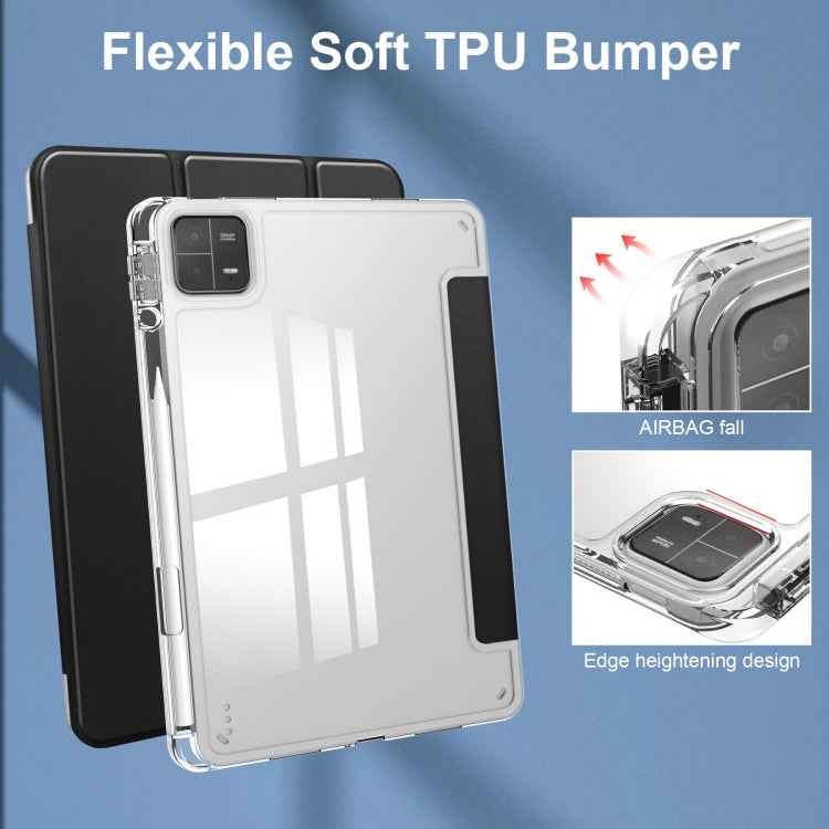 3-fold Clear TPU Smart Leather Tablet Case
