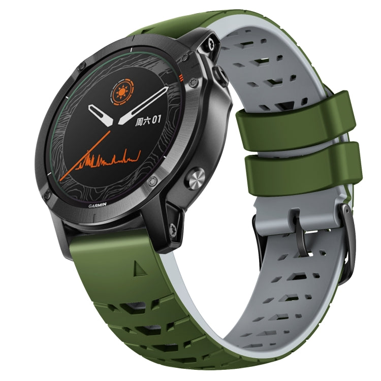 22mm Trapezoidal Quick Release Silicone Watch Band, For Garmin Fenix 7