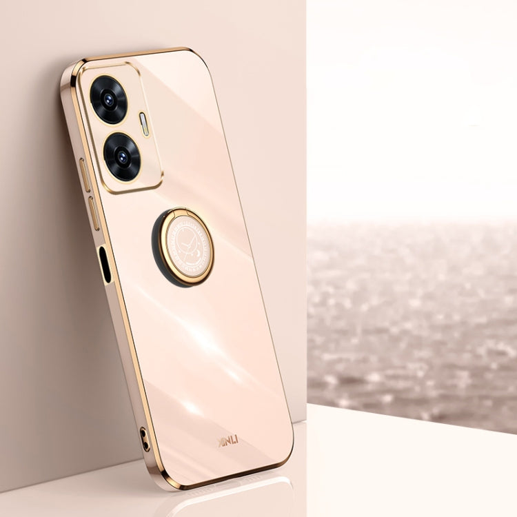 XINLI Straight Edge 6D Electroplate TPU Phone Case with Ring Holder, For Realme 11 5G, For Realme C53 2023, For Realme 11 Pro+ 5G, For Realme GT Neo5 SE, For Realme C55