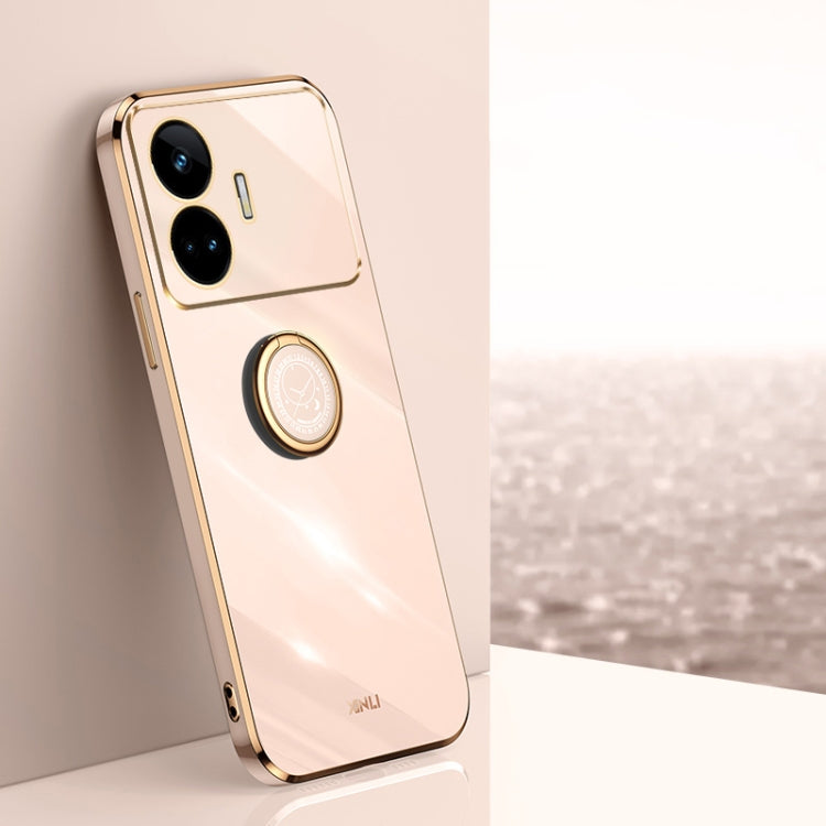 XINLI Straight Edge 6D Electroplate TPU Phone Case with Ring Holder, For Realme 11 5G, For Realme C53 2023, For Realme 11 Pro+ 5G, For Realme GT Neo5 SE, For Realme C55