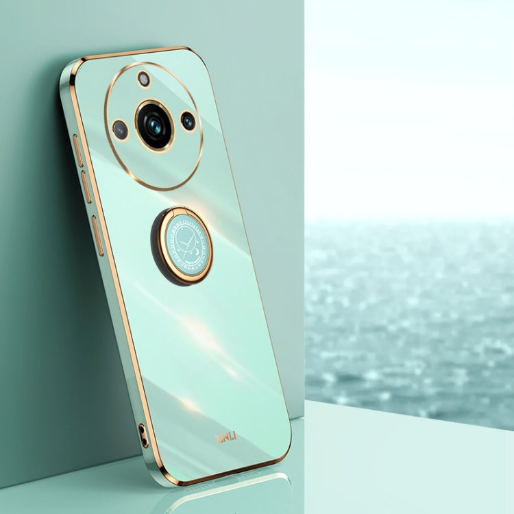 XINLI Straight Edge 6D Electroplate TPU Phone Case with Ring Holder, For Realme C75, For Realme GT 7 Pro 5G, For Realme Note 60 4G, For Realme 13 Pro Global, For Realme 11 5G, For Realme C53 2023