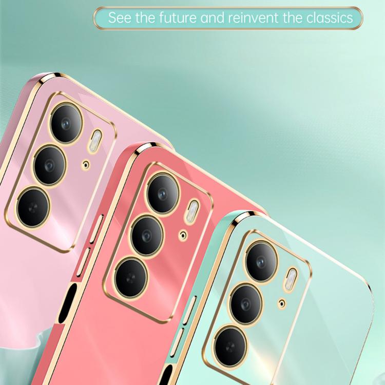 XINLI Straight Edge 6D Electroplate TPU Phone Case with Ring Holder, For Realme C75, For Realme GT 7 Pro 5G, For Realme Note 60 4G, For Realme 13 Pro Global, For Realme 11 5G, For Realme C53 2023