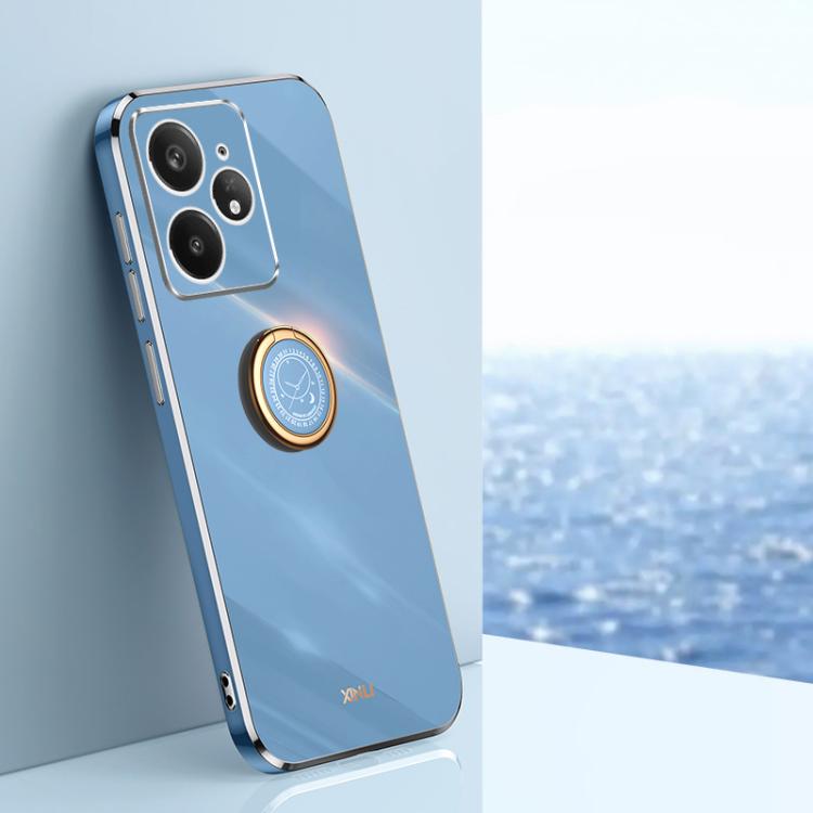 XINLI Straight Edge 6D Electroplate TPU Phone Case with Ring Holder, For Realme Neo7 SE, For Realme14 Pro+, For Realme C75, For Realme GT 7 Pro 5G, For Realme Note 60 4G, For Realme 13 Pro Global