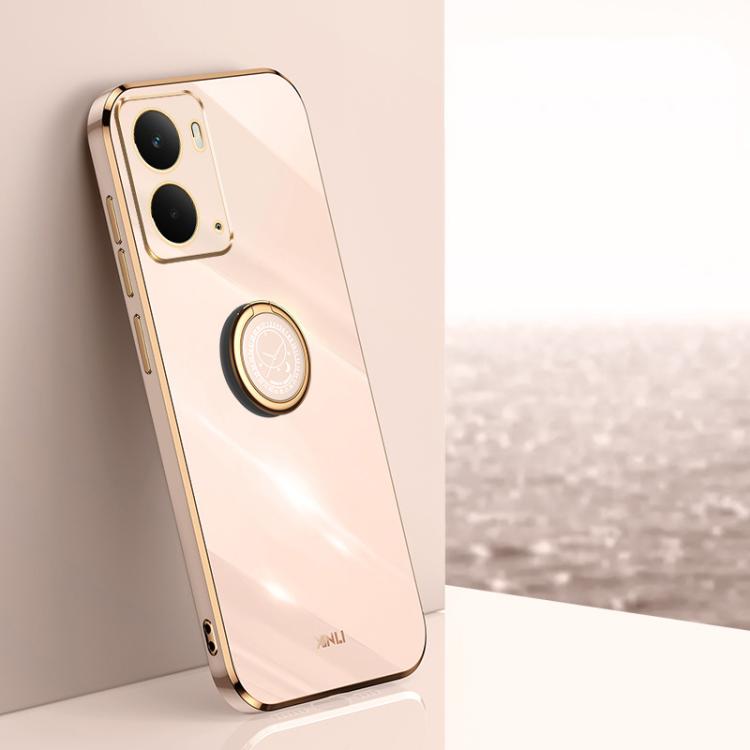 XINLI Straight Edge 6D Electroplate TPU Phone Case with Ring Holder, For Realme Note 80 4G, For Realme 16 Pro 5G, For Realme GT 8 Pro 5G, For Realme 15 5G Global, For Realme 14 5G Global, For Realme Neo7X