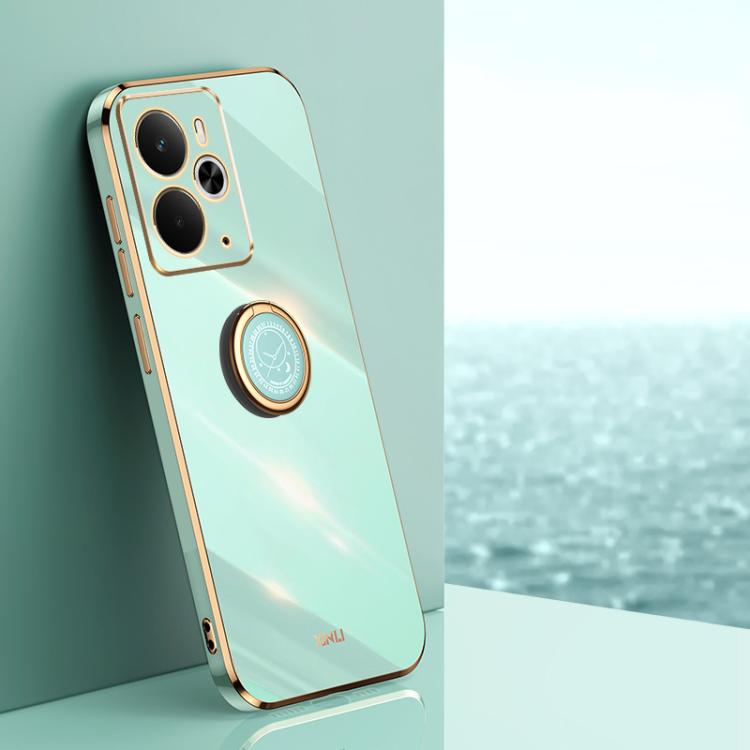 XINLI Straight Edge 6D Electroplate TPU Phone Case with Ring Holder, For Realme Note 80 4G, For Realme 16 Pro 5G, For Realme GT 8 Pro 5G, For Realme 15 5G Global, For Realme 14 5G Global, For Realme Neo7X