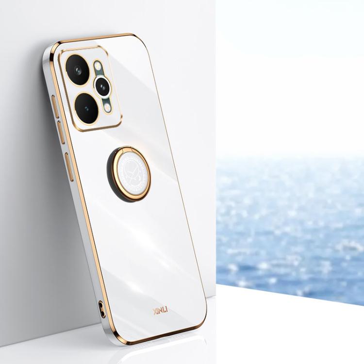 XINLI Straight Edge 6D Electroplate TPU Phone Case with Ring Holder, For Realme Note 80 4G, For Realme 16 Pro 5G, For Realme GT 8 Pro 5G, For Realme 15 5G Global, For Realme 14 5G Global, For Realme Neo7X