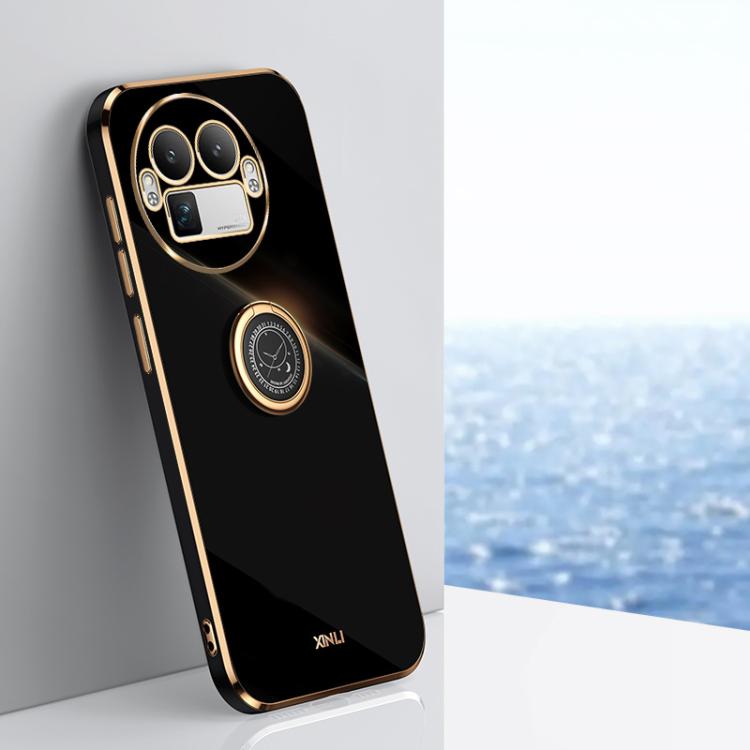 XINLI Straight Edge 6D Electroplate TPU Phone Case with Ring Holder, For Realme Note 80 4G, For Realme 16 Pro 5G, For Realme GT 8 Pro 5G, For Realme 15 5G Global, For Realme 14 5G Global, For Realme Neo7X
