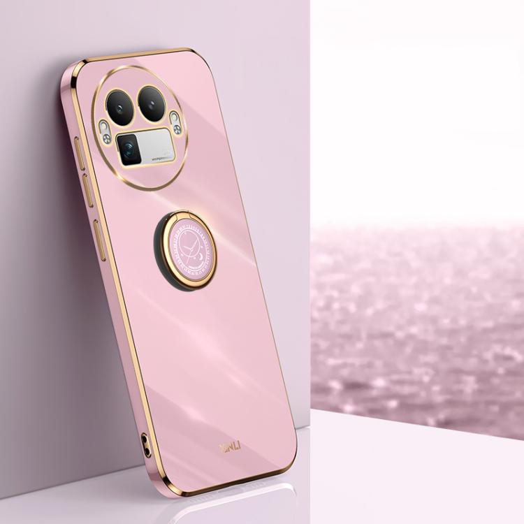 XINLI Straight Edge 6D Electroplate TPU Phone Case with Ring Holder, For Realme Note 80 4G, For Realme 16 Pro 5G, For Realme GT 8 Pro 5G, For Realme 15 5G Global, For Realme 14 5G Global, For Realme Neo7X