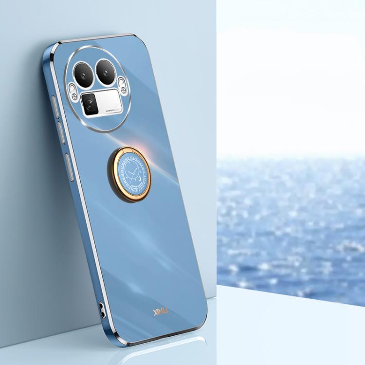 XINLI Straight Edge 6D Electroplate TPU Phone Case with Ring Holder, For Realme Note 80 4G, For Realme 16 Pro 5G, For Realme GT 8 Pro 5G, For Realme 15 5G Global, For Realme 14 5G Global, For Realme Neo7X