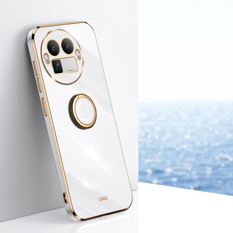 XINLI Straight Edge 6D Electroplate TPU Phone Case with Ring Holder, For Realme Note 80 4G, For Realme 16 Pro 5G, For Realme GT 8 Pro 5G, For Realme 15 5G Global, For Realme 14 5G Global, For Realme Neo7X