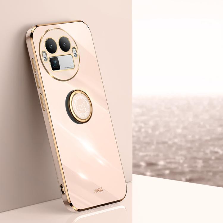 XINLI Straight Edge 6D Electroplate TPU Phone Case with Ring Holder, For Realme Note 80 4G, For Realme 16 Pro 5G, For Realme GT 8 Pro 5G, For Realme 15 5G Global, For Realme 14 5G Global, For Realme Neo7X