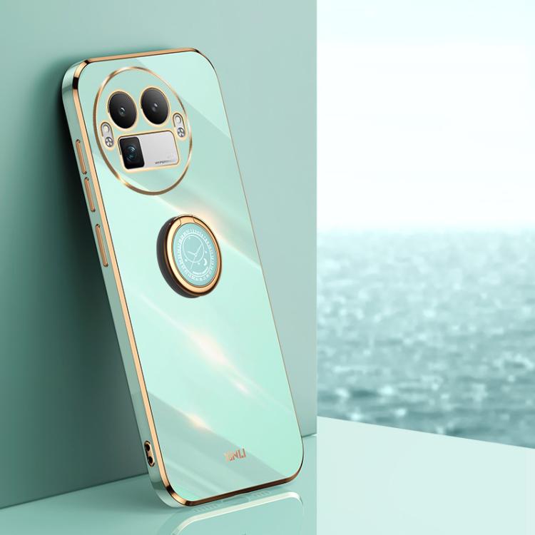 XINLI Straight Edge 6D Electroplate TPU Phone Case with Ring Holder, For Realme Note 80 4G, For Realme 16 Pro 5G, For Realme GT 8 Pro 5G, For Realme 15 5G Global, For Realme 14 5G Global, For Realme Neo7X