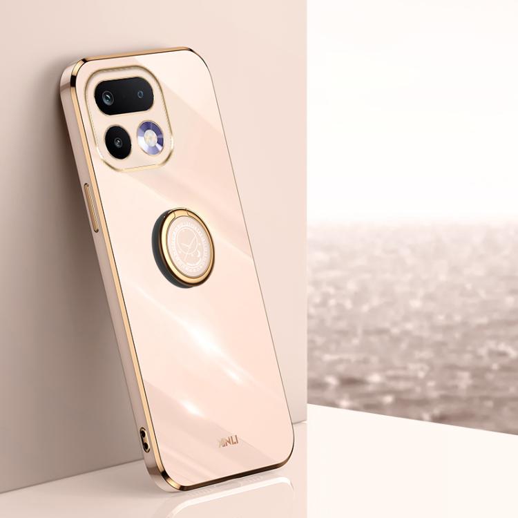 XINLI Straight Edge 6D Electroplate TPU Phone Case with Ring Holder, For Realme Note 80 4G, For Realme 16 Pro 5G, For Realme GT 8 Pro 5G, For Realme 15 5G Global, For Realme 14 5G Global, For Realme Neo7X