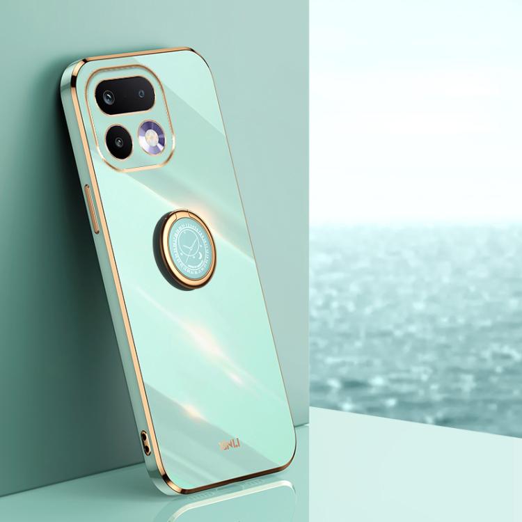 XINLI Straight Edge 6D Electroplate TPU Phone Case with Ring Holder, For Realme Note 80 4G, For Realme 16 Pro 5G, For Realme GT 8 Pro 5G, For Realme 15 5G Global, For Realme 14 5G Global, For Realme Neo7X