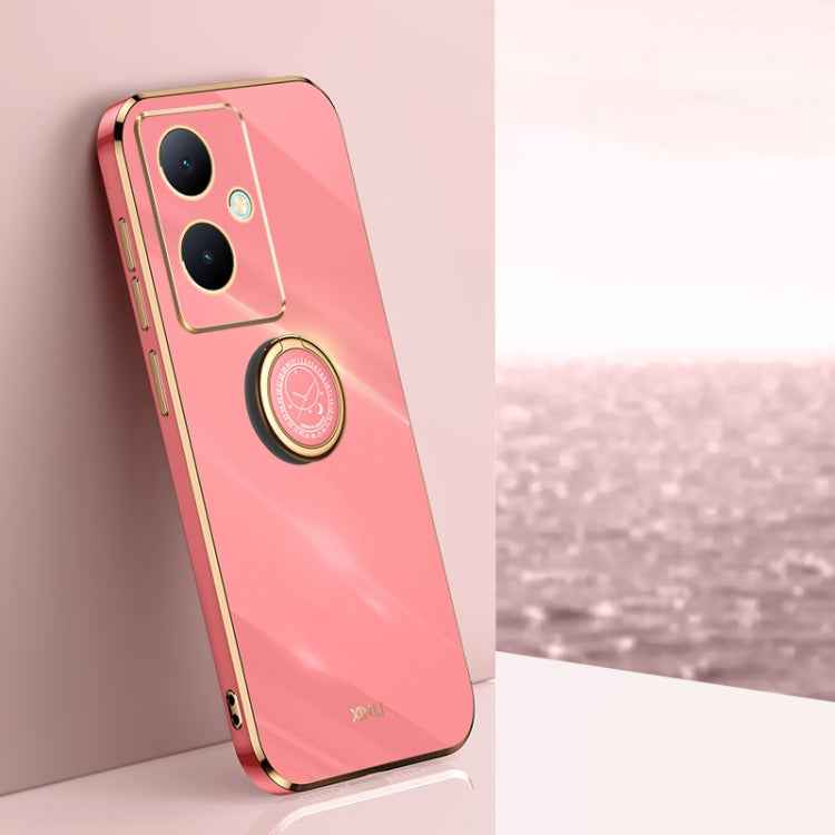 XINLI Straight Edge 6D Electroplate TPU Phone Case with Ring Holder, For vivo S17e, For vivo Y78+, For vivo iQOO Pro