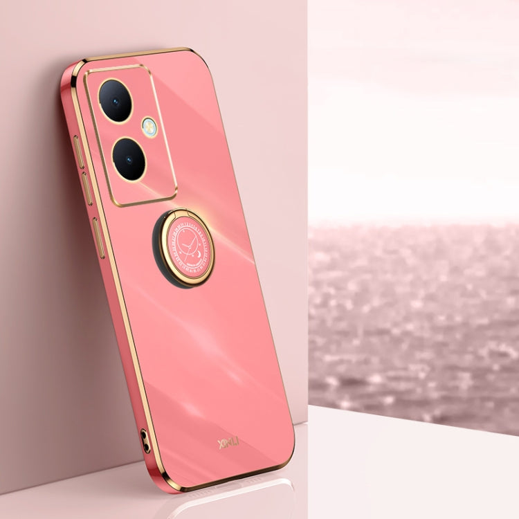 XINLI Straight Edge 6D Electroplate TPU Phone Case with Ring Holder, For vivo Y17S 4G, For vivo Y35M+, For vivo S17, For vivo S17e, For vivo Y78+, For vivo iQOO Pro