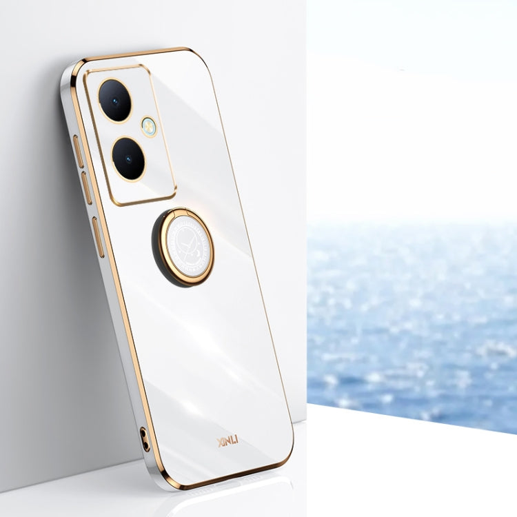 XINLI Straight Edge 6D Electroplate TPU Phone Case with Ring Holder, For vivo Y17S 4G, For vivo Y35M+, For vivo S17, For vivo S17e, For vivo Y78+, For vivo iQOO Pro