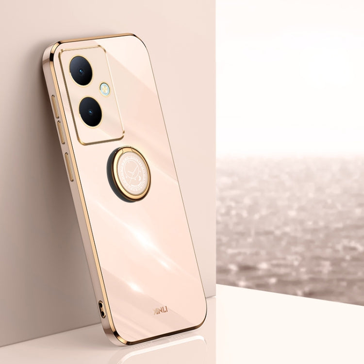 XINLI Straight Edge 6D Electroplate TPU Phone Case with Ring Holder, For vivo Y17S 4G, For vivo Y35M+, For vivo S17, For vivo S17e, For vivo Y78+, For vivo iQOO Pro