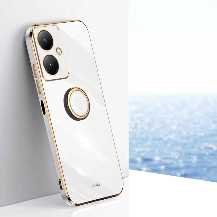 XINLI Straight Edge 6D Electroplate TPU Phone Case with Ring Holder, For vivo X100 Pro 5G, For vivo iQOO 12 Pro 5G, For vivo iQOO 12 5G, For vivo Y17S 4G, For vivo Y35M+, For vivo S17