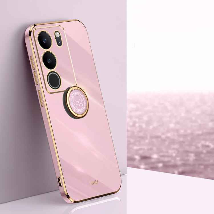 XINLI Straight Edge 6D Electroplate TPU Phone Case with Ring Holder, For vivo X100 Pro 5G, For vivo iQOO 12 Pro 5G, For vivo iQOO 12 5G, For vivo Y17S 4G, For vivo Y35M+, For vivo S17