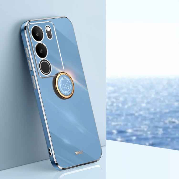 XINLI Straight Edge 6D Electroplate TPU Phone Case with Ring Holder, For vivo X100 Pro 5G, For vivo iQOO 12 Pro 5G, For vivo iQOO 12 5G, For vivo Y17S 4G, For vivo Y35M+, For vivo S17