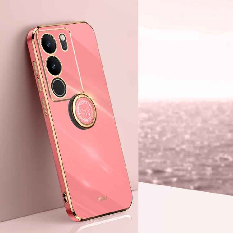 XINLI Straight Edge 6D Electroplate TPU Phone Case with Ring Holder, For vivo X100 Pro 5G, For vivo iQOO 12 Pro 5G, For vivo iQOO 12 5G, For vivo Y17S 4G, For vivo Y35M+, For vivo S17
