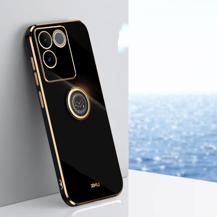 XINLI Straight Edge 6D Electroplate TPU Phone Case with Ring Holder, For vivo Y17S 4G, For vivo Y35M+, For vivo S17, For vivo S17e, For vivo Y78+, For vivo iQOO Pro