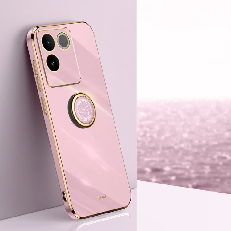 XINLI Straight Edge 6D Electroplate TPU Phone Case with Ring Holder, For vivo Y17S 4G, For vivo Y35M+, For vivo S17, For vivo S17e, For vivo Y78+, For vivo iQOO Pro
