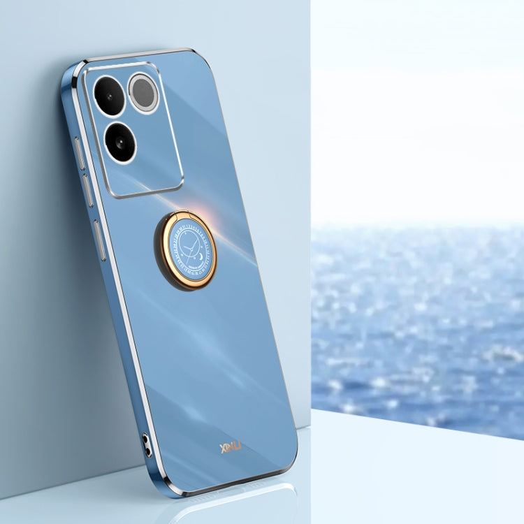XINLI Straight Edge 6D Electroplate TPU Phone Case with Ring Holder, For vivo Y17S 4G, For vivo Y35M+, For vivo S17, For vivo S17e, For vivo Y78+, For vivo iQOO Pro