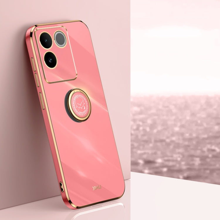 XINLI Straight Edge 6D Electroplate TPU Phone Case with Ring Holder, For vivo Y17S 4G, For vivo Y35M+, For vivo S17, For vivo S17e, For vivo Y78+, For vivo iQOO Pro