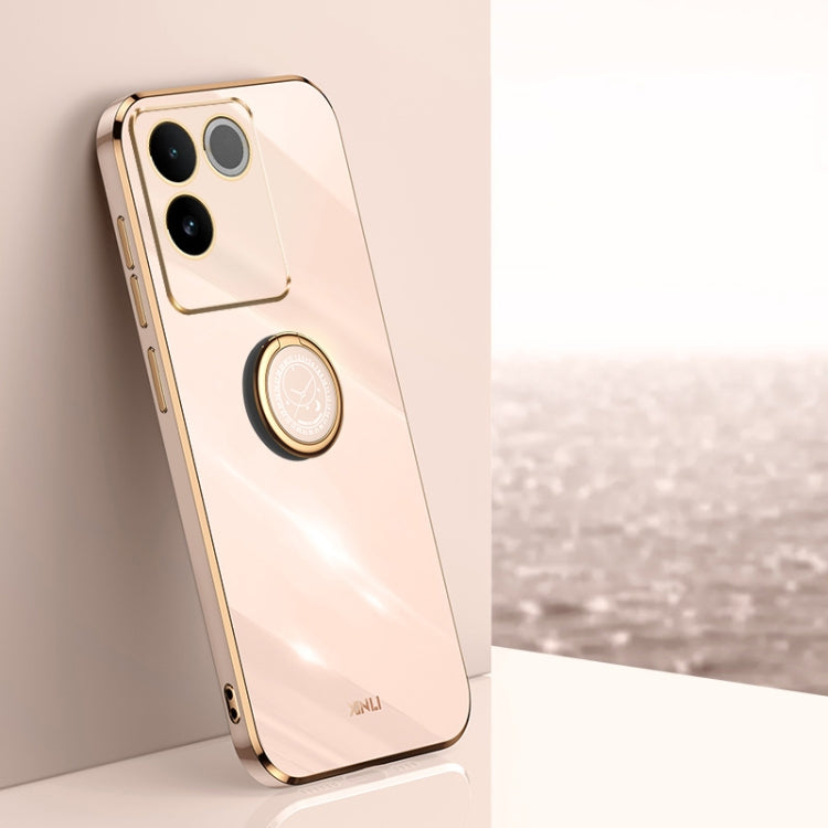 XINLI Straight Edge 6D Electroplate TPU Phone Case with Ring Holder, For vivo Y17S 4G, For vivo Y35M+, For vivo S17, For vivo S17e, For vivo Y78+, For vivo iQOO Pro