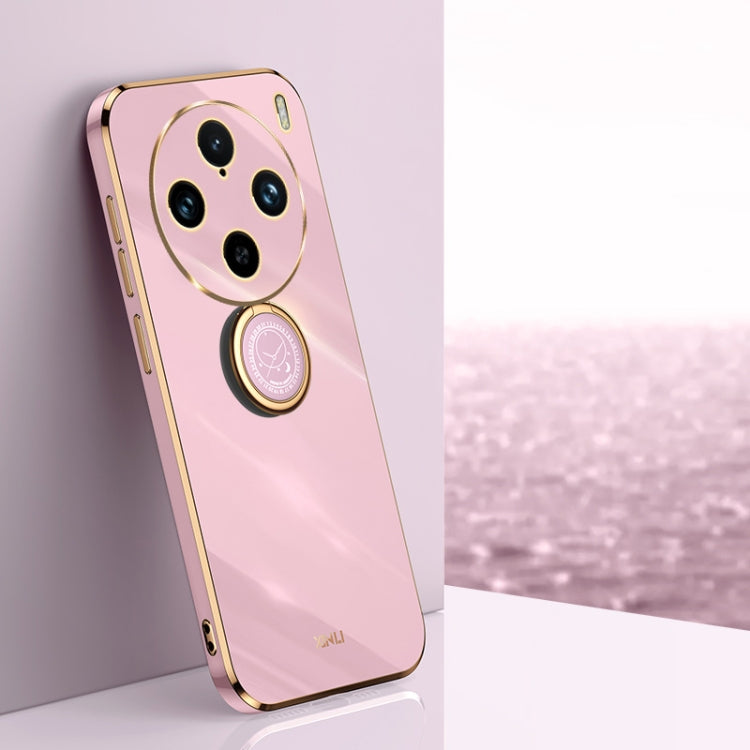 XINLI Straight Edge 6D Electroplate TPU Phone Case with Ring Holder, For vivo V40 Lite 5G, For vivo S18 Pro, For vivo S18e, For vivo X100 Pro 5G, For vivo iQOO 12 Pro 5G, For vivo iQOO 12 5G