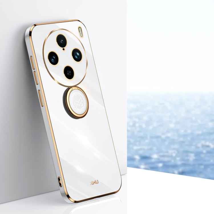 XINLI Straight Edge 6D Electroplate TPU Phone Case with Ring Holder, For vivo X100 Pro 5G, For vivo iQOO 12 Pro 5G, For vivo iQOO 12 5G, For vivo Y17S 4G, For vivo Y35M+, For vivo S17