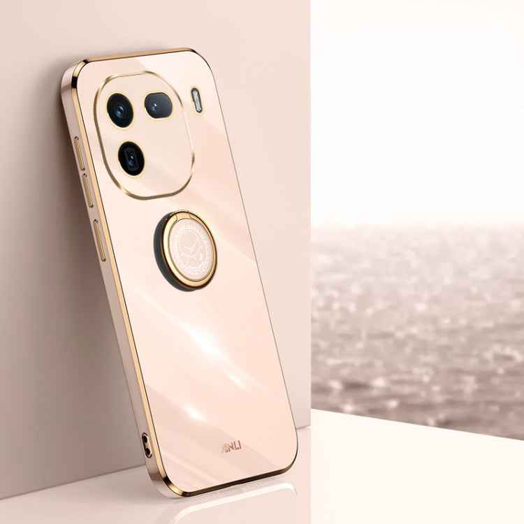 XINLI Straight Edge 6D Electroplate TPU Phone Case with Ring Holder, For vivo X100 Pro 5G, For vivo iQOO 12 Pro 5G, For vivo iQOO 12 5G, For vivo Y17S 4G, For vivo Y35M+, For vivo S17