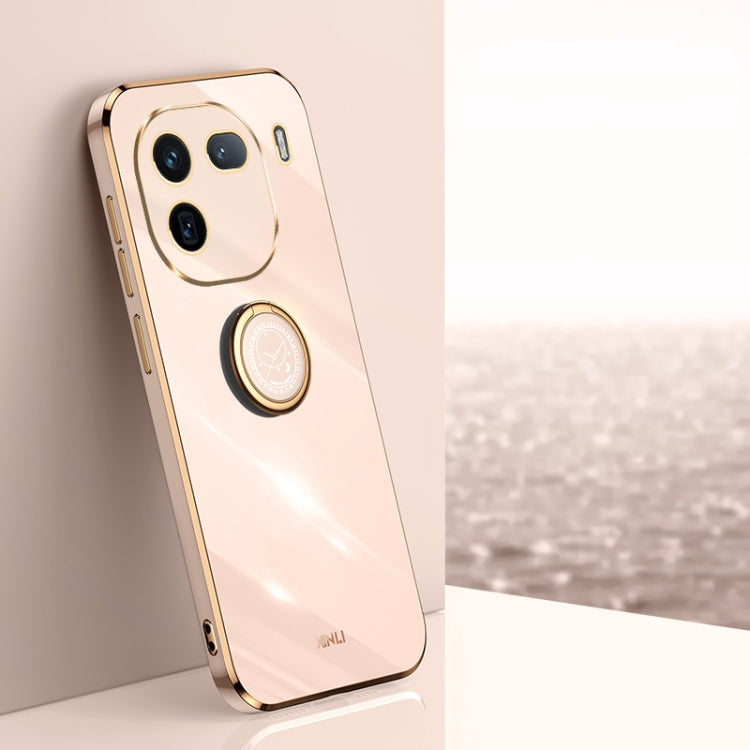XINLI Straight Edge 6D Electroplate TPU Phone Case with Ring Holder, For vivo V40 Lite 5G, For vivo S18 Pro, For vivo S18e, For vivo X100 Pro 5G, For vivo iQOO 12 Pro 5G, For vivo iQOO 12 5G
