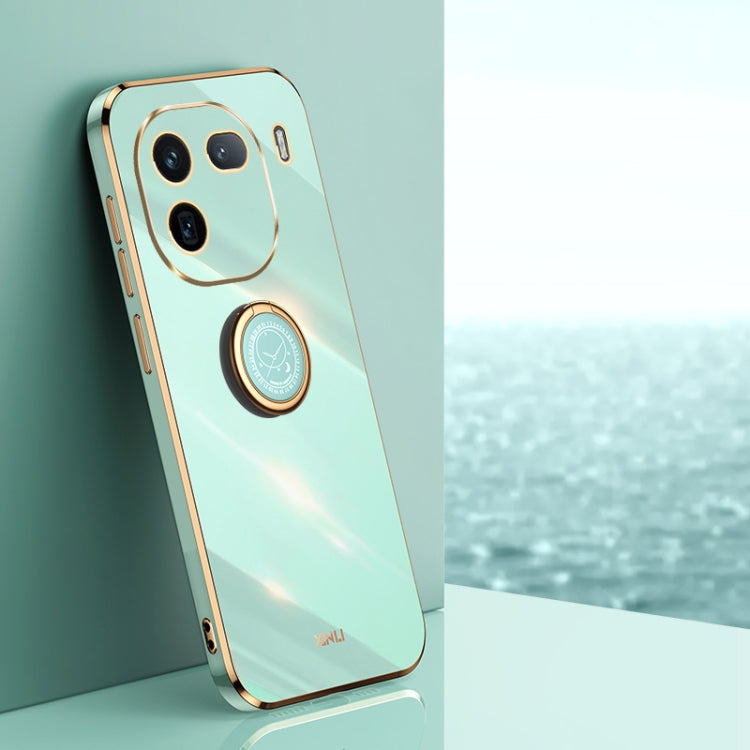 XINLI Straight Edge 6D Electroplate TPU Phone Case with Ring Holder, For vivo V40 Lite 5G, For vivo S18 Pro, For vivo S18e, For vivo X100 Pro 5G, For vivo iQOO 12 Pro 5G, For vivo iQOO 12 5G