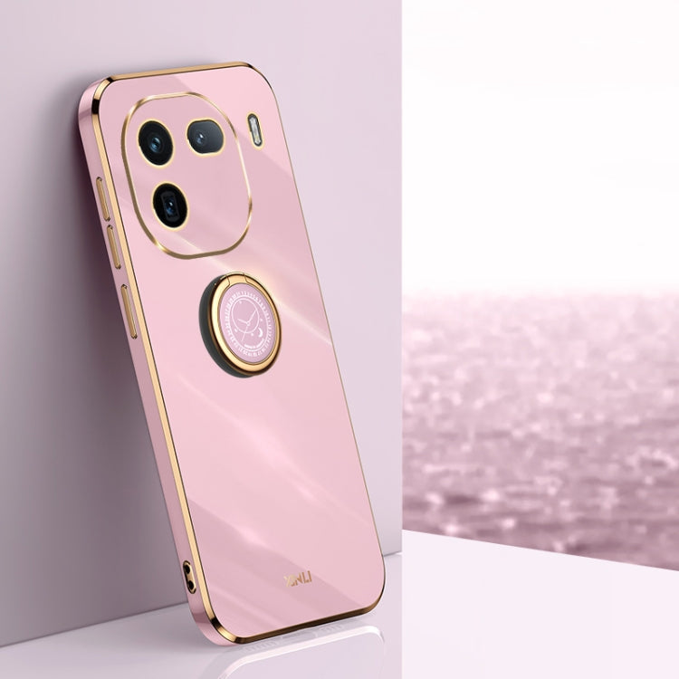 XINLI Straight Edge 6D Electroplate TPU Phone Case with Ring Holder, For vivo V40 Lite 5G, For vivo S18 Pro, For vivo S18e, For vivo X100 Pro 5G, For vivo iQOO 12 Pro 5G, For vivo iQOO 12 5G