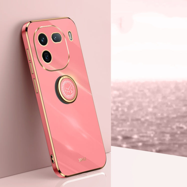 XINLI Straight Edge 6D Electroplate TPU Phone Case with Ring Holder, For vivo V40 Lite 5G, For vivo S18 Pro, For vivo S18e, For vivo X100 Pro 5G, For vivo iQOO 12 Pro 5G, For vivo iQOO 12 5G