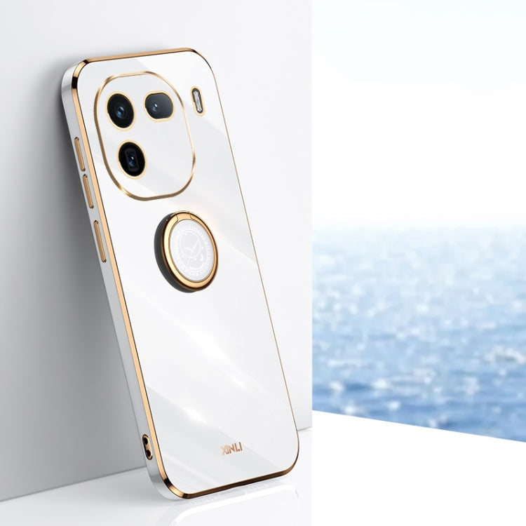 XINLI Straight Edge 6D Electroplate TPU Phone Case with Ring Holder, For vivo V40 Lite 5G, For vivo S18 Pro, For vivo S18e, For vivo X100 Pro 5G, For vivo iQOO 12 Pro 5G, For vivo iQOO 12 5G