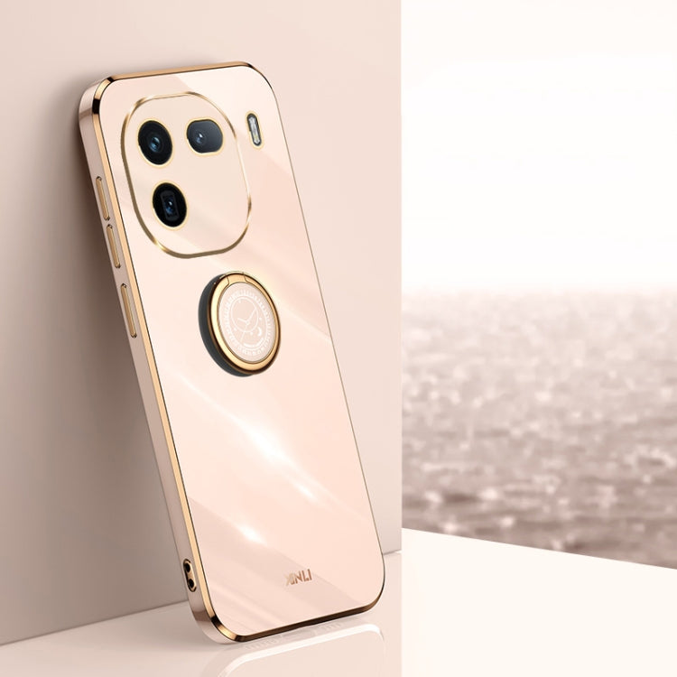 XINLI Straight Edge 6D Electroplate TPU Phone Case with Ring Holder, For vivo V40 Lite 5G, For vivo S18 Pro, For vivo S18e, For vivo X100 Pro 5G, For vivo iQOO 12 Pro 5G, For vivo iQOO 12 5G