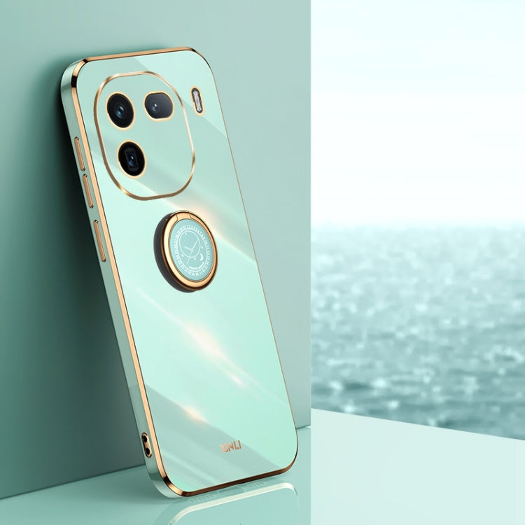 XINLI Straight Edge 6D Electroplate TPU Phone Case with Ring Holder, For vivo V40 Lite 5G, For vivo S18 Pro, For vivo S18e, For vivo X100 Pro 5G, For vivo iQOO 12 Pro 5G, For vivo iQOO 12 5G