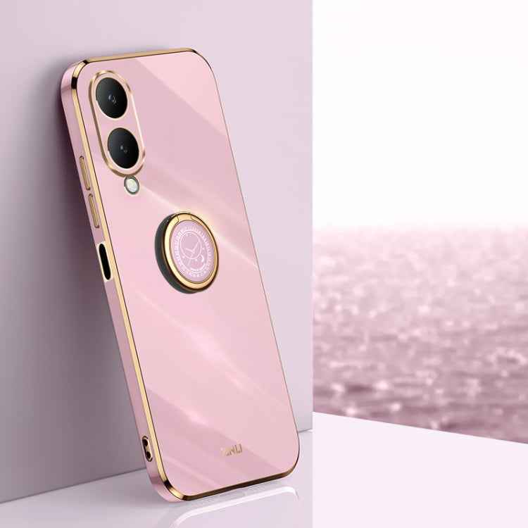 XINLI Straight Edge 6D Electroplate TPU Phone Case with Ring Holder, For vivo X100 Pro 5G, For vivo iQOO 12 Pro 5G, For vivo iQOO 12 5G, For vivo Y17S 4G, For vivo Y35M+, For vivo S17