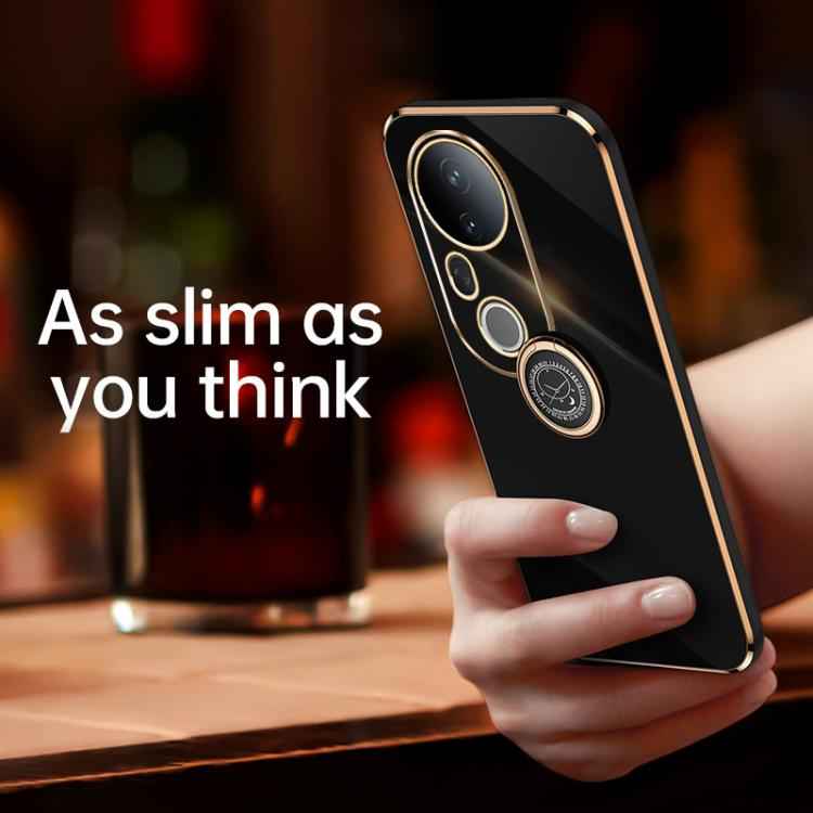 XINLI Straight Edge 6D Electroplate TPU Phone Case with Ring Holder, For vivo S20 Pro, For vivo iQOO 13, For vivo Y300 Pro, For vivo V40 Lite 5G, For vivo S18 Pro, For vivo S18e